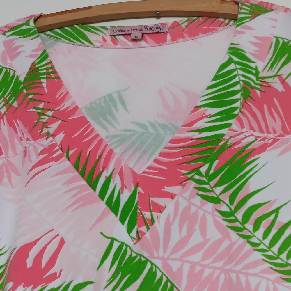 Tropical Print V-Neck Dress - Picture 3 of 4